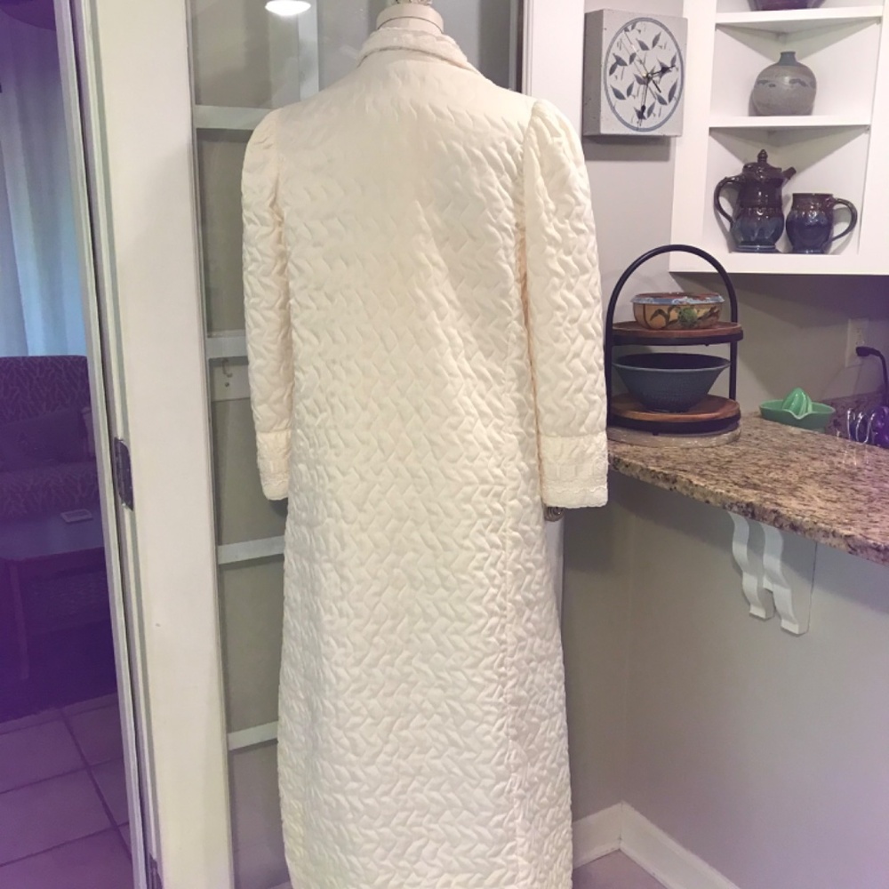 Vintage Christian Dior Quilted Ivory Floral Lace … - image 7